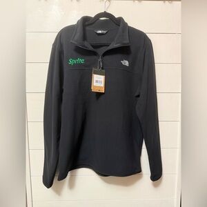 NWT The North Face Mens Large Glacier Fleece Quarter Zip Pullover Black Sprite